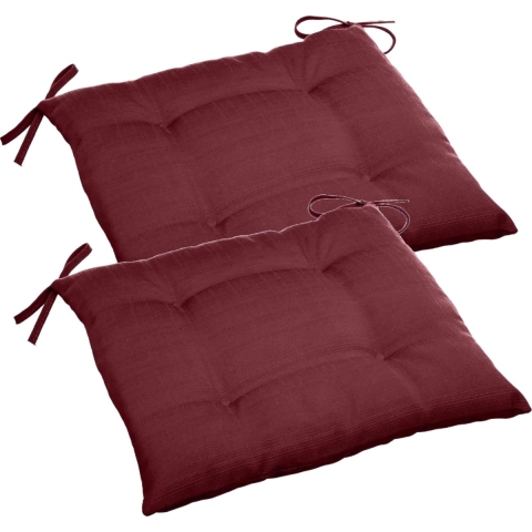 Set van 4x stuks stoelkussens voor binnen en buiten in de kleur bordeaux rood 40 x 40 x 4 cm -