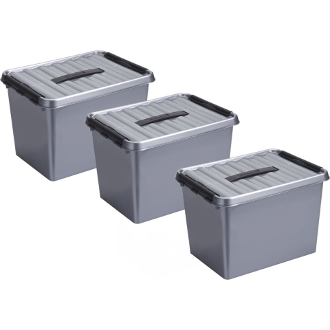 4x stuks opberg box/opbergdoos 22 liter 40 x 30 x 26 cm kunststof -