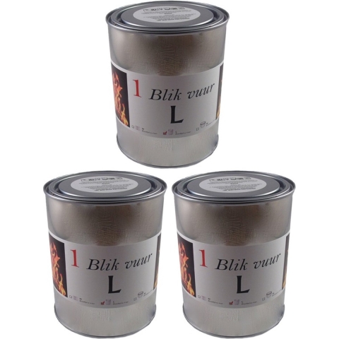 3x Tuinfakkels vuur verlichting in blik 11 x 13 cm 5-8 branduren -