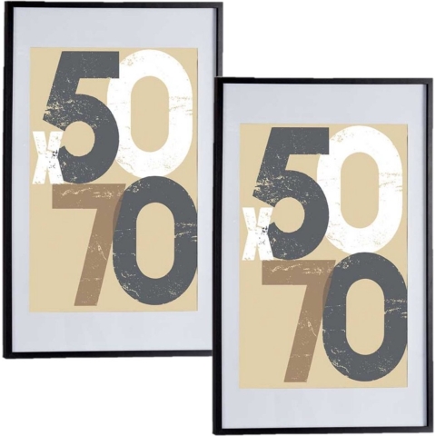 2x stuks houten fotolijst zwart geschikt voor een foto van 50 x 70 cm of 60 x 90 cm -