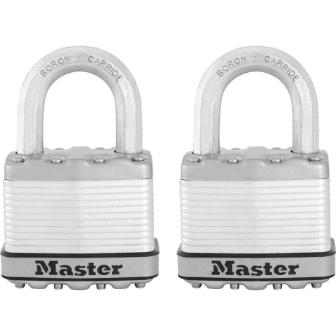 Masterlock 2 x 50mm keyed alike padlocks with treated steel body for weather resi - M5EURT