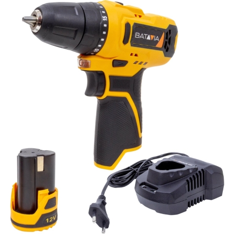 Batavia Accu 12V   Boormachine Incl. 2.0 Ah Li-ion Accu / 2.4 Ah Oplader Fixxpack