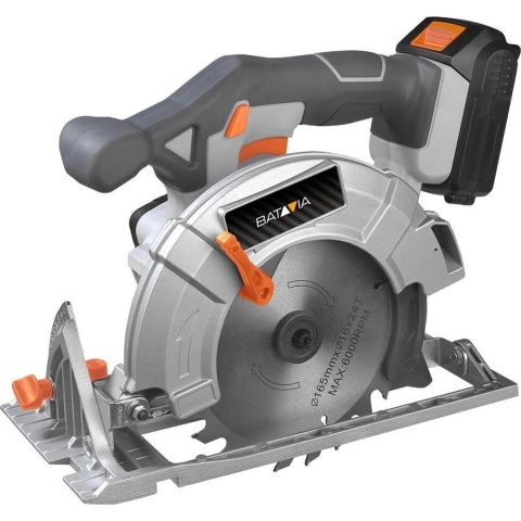 Batavia Accu 18V   CirkelzaagØ 165 mm Incl. 4.0 Ah Li-ion Accu / 4.0 Ah Oplader Maxxpack