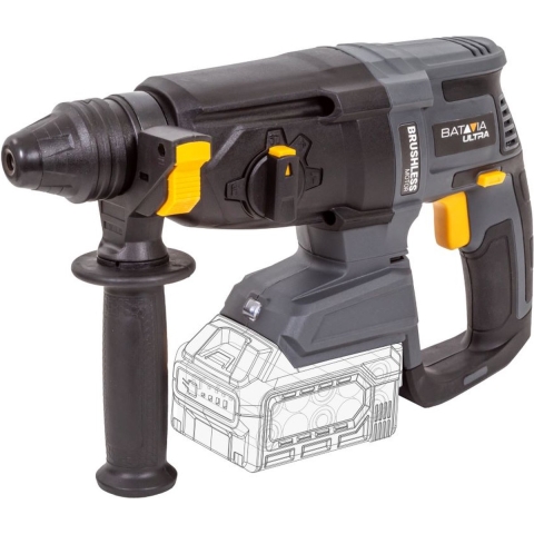 Batavia Accu 18V   Boorhamer Pneumatisch SDS+ Brushless Incl. 2.0 Ah Li-ion Accu / 4.0 Ah Oplader Ultra