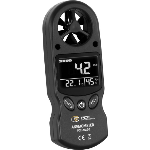 PCE Instruments Windmeter 0.1 tot 30 m/s Met temperatuurmeting