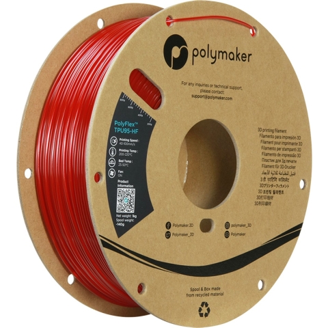 Polymaker PD03007 TPU95-HF Filament TPU, Flexibel filament Flexibel, Highspeed filament, UV-bestendig 1.75 mm 1000 g Rood PolyFlex™ 1 stuk(s)