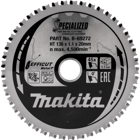 Makita Zaagblad Efficut | 136x20x1,1 | 45T | 0g