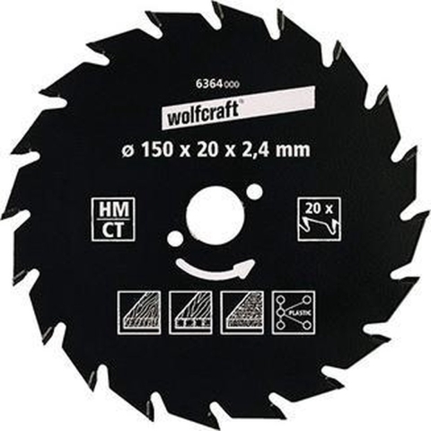 Wolfcraft Handcirkelzaagblad | HM | 22 Zähne | Ø184mm | 1 stuk - 6373000