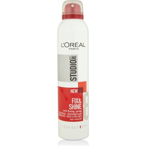 6x L'Oréal Studio Line Fix&Shine 24H Fxing Spray Super Strong 250 ml