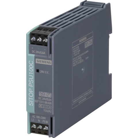 Siemens SITOP PSU100C 24 V/0,6 A DIN-rail netvoeding 24 V/DC 0.6 A 14 W Aantal uitgangen: 1 x Inhoud: 1 stuk(s)