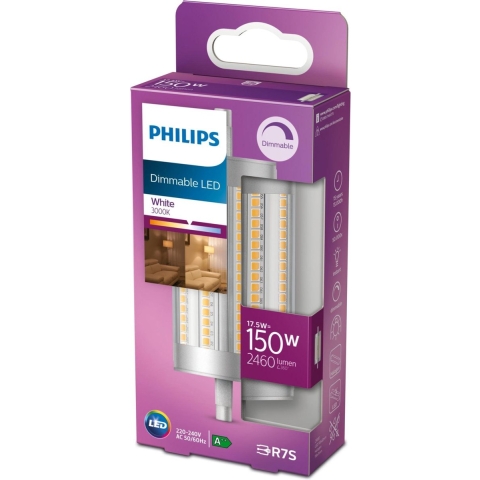 Philips Lighting 77401100 LED-lamp Energielabel D (A - G) Staaf 17.5 W = 150 W Warmwit (Ø x l) 4.2 cm x 11.8 cm Dimbaar 1 stuk(s)