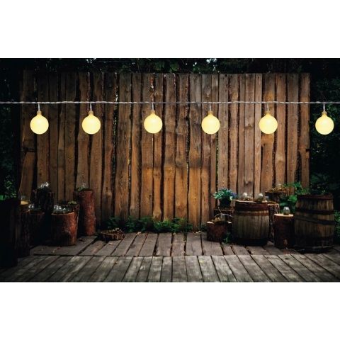 3x Buiten feestverlichting lichtsnoer warm wit 10 meter -