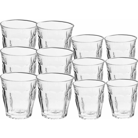 Set van 24 drinkglazen/waterglazen transparant 160/250 ml -