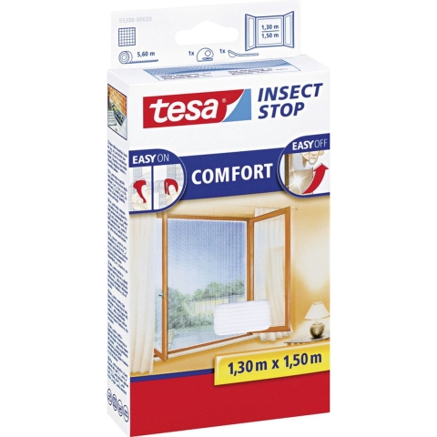 3x Tesa vliegenhor/raamhor wit 1,3 x 1,5 meter -