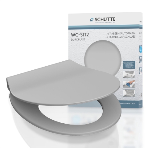 Schutte Duroplast WC-bril SLIM GREY met soft-close en quick-release | grijs
 - 82702 82702