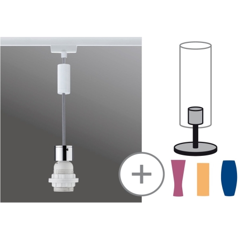 Paulmann Basic Pendel 230V-railsysteem lamp Universeel E27 20 W LED Wit, Chroom