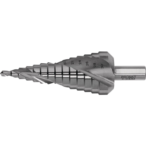 Promat Getrapte boor | boorbereik 4-30 mm | HSS spiraalgegroefd | snedeaantal 2 tredenaantal 14 - 4000862083 - 4000862083