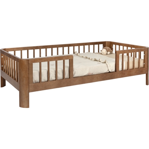 Peuterbed Novi at Home® Feline (Ronde Hoek) 70x140 Walnut