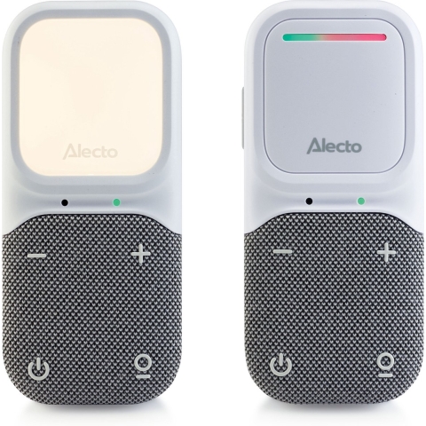 Alecto DBX135 - Moderne Full Eco audio babyfoon met heldere DECT-geluidskwaliteit, lange stand-by tijd en nachtlampje - Wit/Grijs