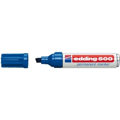 Edding Permanentmarker | blauw | streepbreedte 2-7 mm spitse punt | 10 stuks - 4-500003 4-500003