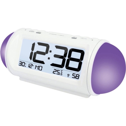 Techno Line WT 499 Wekker Zendergestuurd Wit Alarmtijden 2