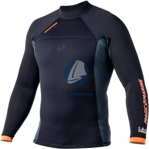 Magic Marine Racing Vest L/S Neoprene Summer 1.5 mm maat 176 junior wetsuit top