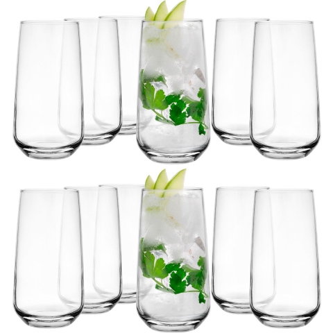 Longdrinkglazen - 18x - Tumblers - 430 ml - glas - waterglazen -