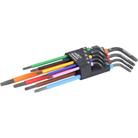Bahco Torx sleutelset T8 - T40 Stiftsleutels, TORX®, lang, gefosfateerd, gekleurd, metrisch - 9-delig - C1997TORX/9P