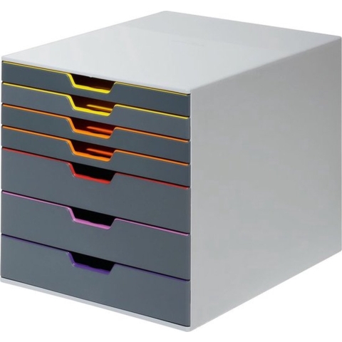 Durable VARICOLOR 7 - 7607 760727 Ladebox Grijs DIN A4, DIN C4, Folio, Letter Aantal lades: 7