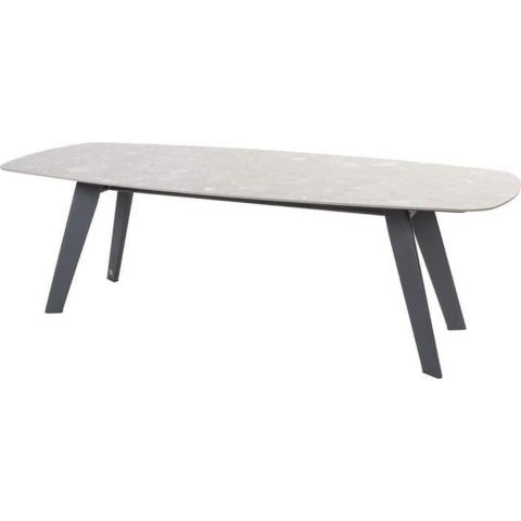 4SO Montana Tafelframe Antracite Met Montana Tafelblad Ceramic Terrazzo 240 x 103 cm - 4so