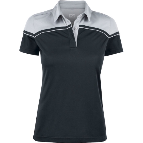 Cutter & Buck 354429 Seabeck Polo Ladies - Zwart/Lichtgrijs - M