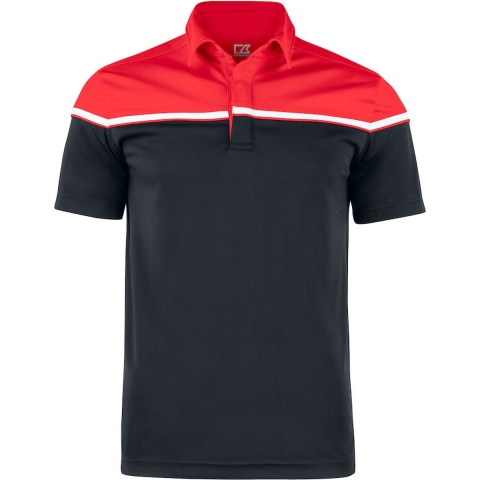 Cutter & Buck 354428 Seabeck Polo Men - Zwart/Rood - M