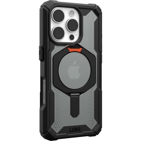 Urban Armor Gear Plasma XTE MagSafe Kickstand Case Backcover Apple iPhone 16 Pro Max Zwart/oranje MagSafe compatible