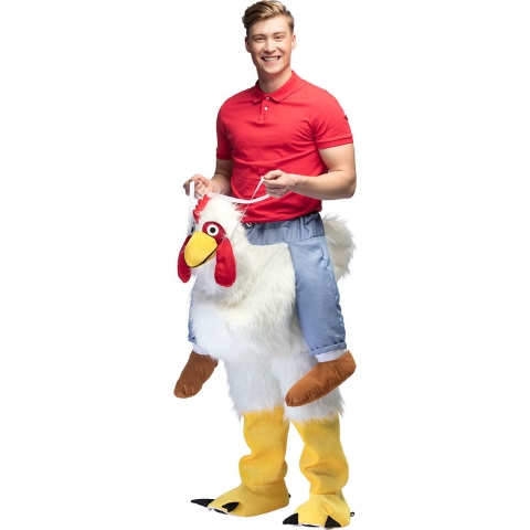 Kippen instap kostuum voor volwassenen - wit - maat M/L - Dierenpak verkleed kleding XL -