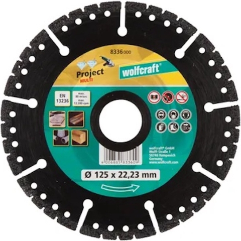 Wolfcraft Diamantdoorslijpschijf | ProMulti | Ø125mm | 1 stuk - 8336000