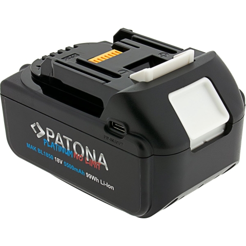 Accu 18V voor Makita LXT serie - model BL1850 - met USB-C PD65W in- en output - 5500mAh