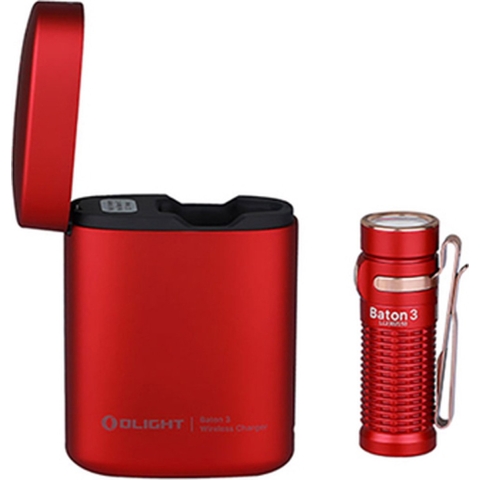 OLight Baton 3 Premium Red Zaklamp werkt op een accu LED 1200 lm 33 h 53 g