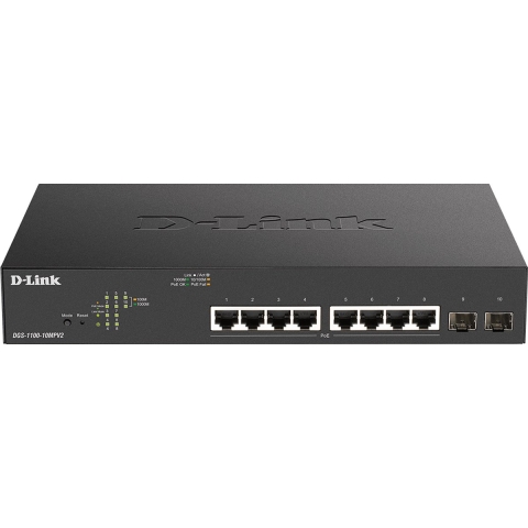 D-Link DGS-1100-10MPV2/E Netwerk switch RJ45/SFP 8 + 2 poorten 20 GBit/s PoE-functie