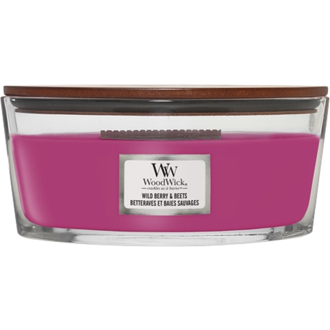 WoodWick Geurkaars Ellipse Wild Berry & Beets - 9 cm / 19 cm - Geurkaars in Glas - Houten Lont