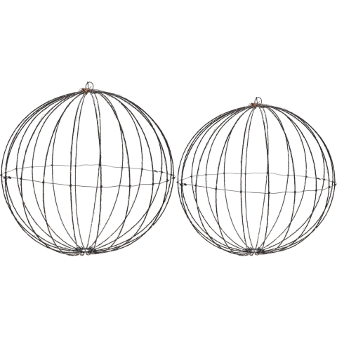 Metalen lichtbollen - 2 stuks - 40 en 50 cm - warm wit - metaal -