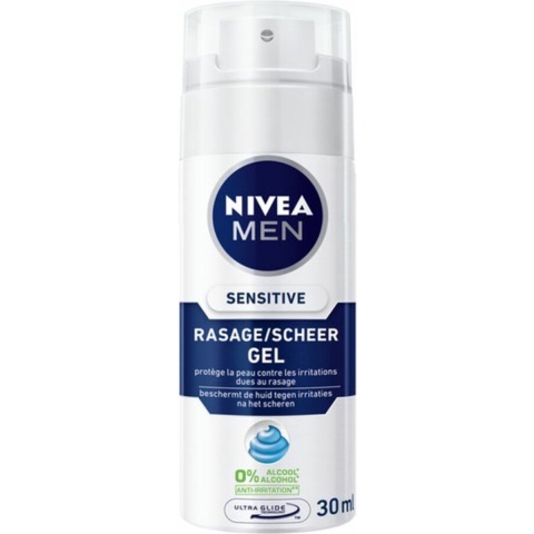 10x Nivea Men Scheergel Sensitive Mini 30 ml