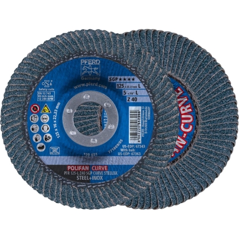 PFERD 67689062 Z Sgp Curve Steelox Lamellenschijf Diameter 125 mm Boordiameter 22.23 mm 10 stuk(s)
