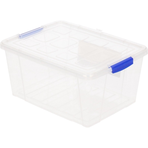 10x Opslagbakjes/organizers met deksel 1 liter 16 cm transparant -
