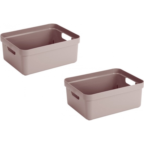 4x stuks roze opbergboxen/opbergmanden 24 liter kunststof -