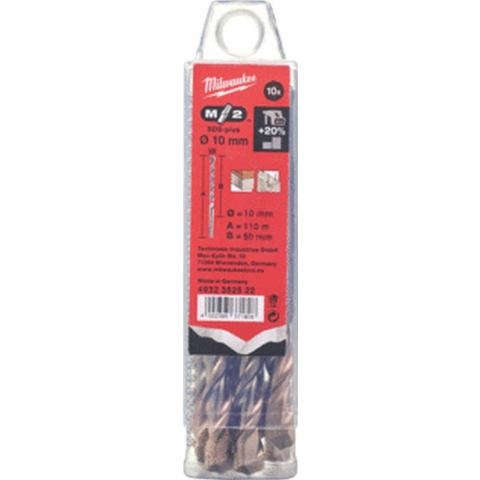 Milwaukee Accessoires SDS-plus hamerboor, MS2, 10 x 110 mm (10 stuks) NEW MS2 - 4932352522