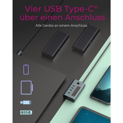 IB-HUB1454-C31 4-port USB 3.2 Gen 2 Type-C hub USB-hub