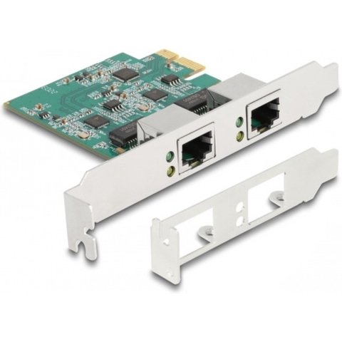 PCI Express x1 Card to 2 x RJ45 2.5 Gigabit LAN RTL8125 Netwerkadapter
