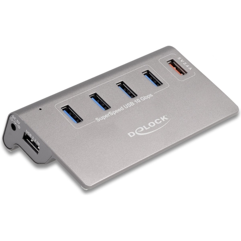 USB 10 Gbps Hub met 4 USB-A poorten + 1 Quick Charge poort USB-hub