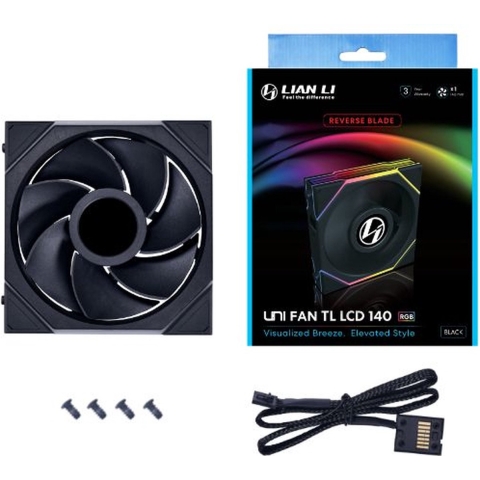 UNI FAN TL-LCD140 Reverse Black Single Pack Case fan