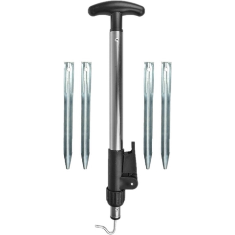 40x Stuks grondpennen/tentharingen metaal 22 cm met tentharingen trekker verstelbaar -